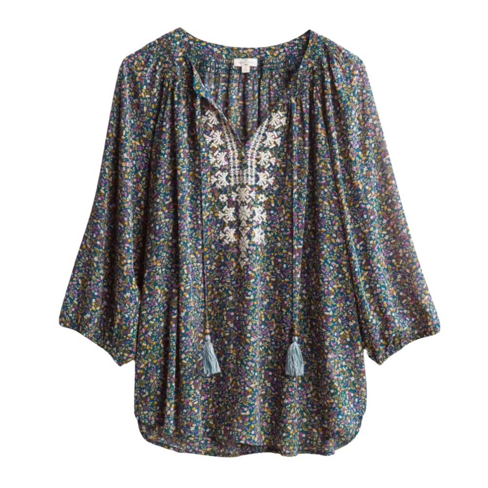 Embroidered Floral Women's Blouse